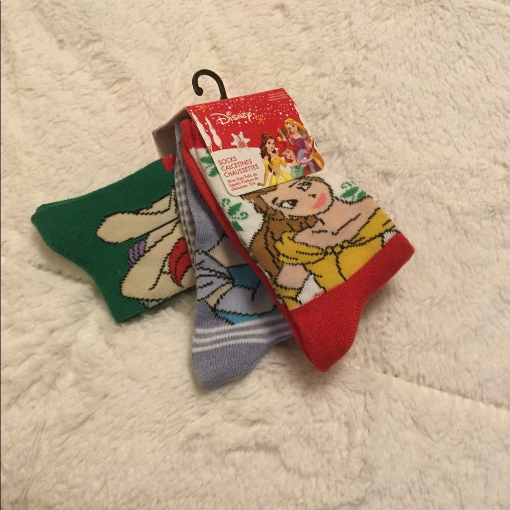 3 pack Disney Princess holiday socks